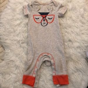 Tan and orange one piece